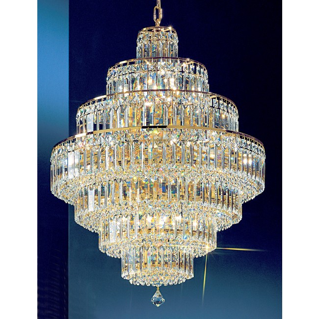 18 Lights crystal chandelier with crystalique-plus crystal and 24K gold plated finish