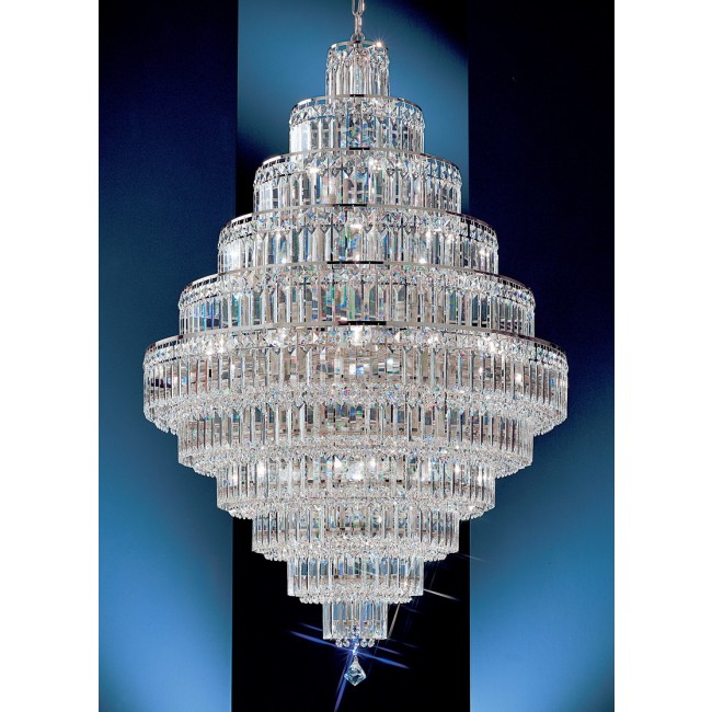 30 Lights crystal chandelier with crystalique-plus crystal and chrome finish