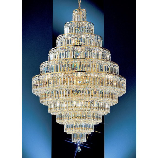 30 Lights crystal chandelier with crystalique-plus crystal and 24K gold plated finish