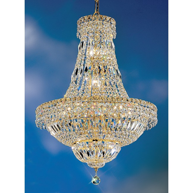 12 Lights crystal chandelier with crystalique crystal and gold plated finsih