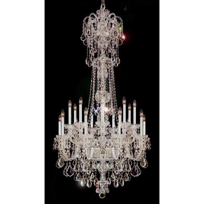 18 Lights Bohemian Crystal chandelier in polished chrome finish