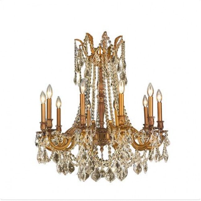 French Gold Ten-Light Chandelier