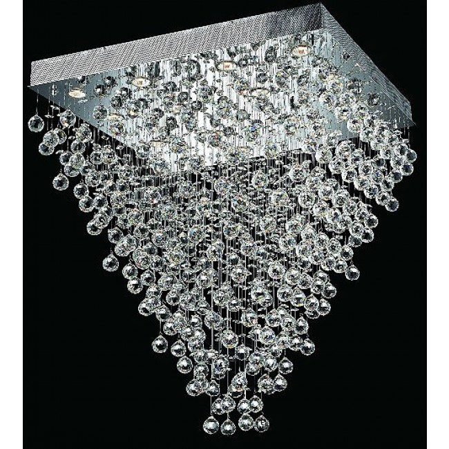 polished chrome Contemporary Crystal Chandelier droped with crystal balls