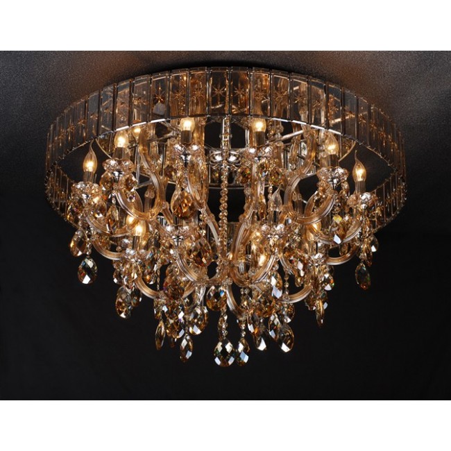 traditional crystal flush mount Chandelier ,Cognac color