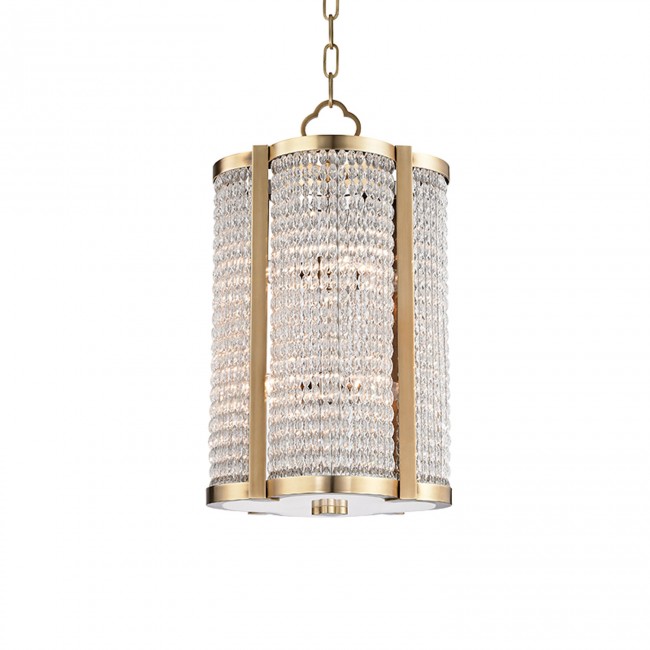 Aged Brass Eight-Light Pendant