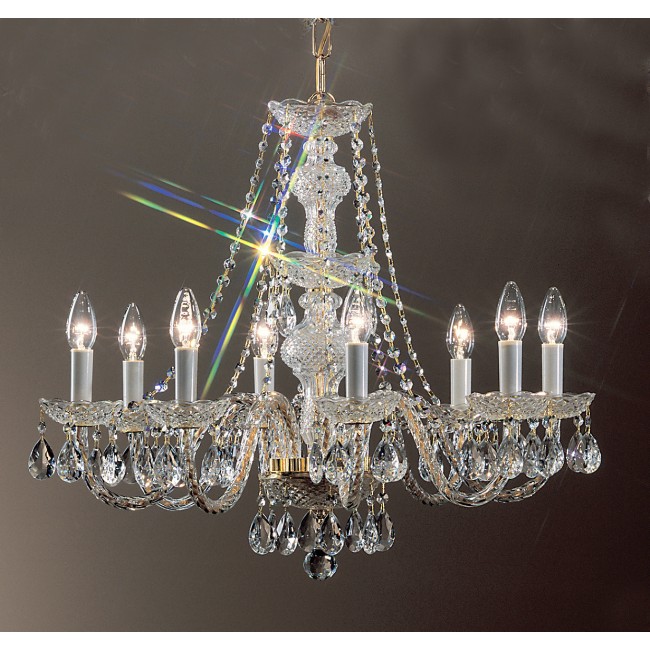 8 Light crystal chandelier with Chinese crystal and gold plated finish