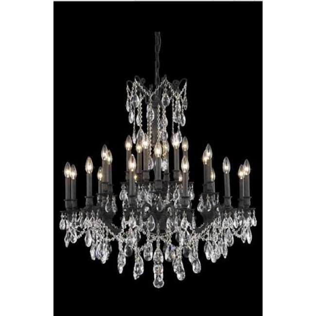 Bronze 24-Light Chandelier with Royal Cut Crystal