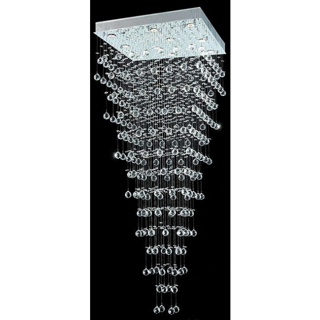 polished chrome Contemporary Crystal Chandelier droped with crystal balls