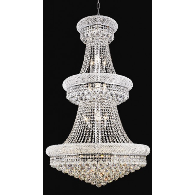 32 Light Crystal chandelierin dress with crystal ball in chrome finish