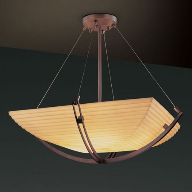 Dark Bronze 6000 Lumen LED Pendant Bowl With Crossbar