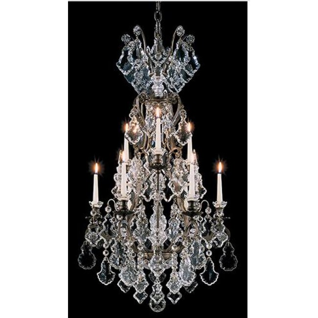 Silvergild 10-Light Chandelier with Clear Hand Cut Crystal