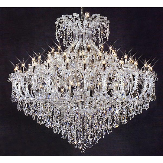 Polished chrome Maria Theresa chandelier dressed with 25%full lead crystals 