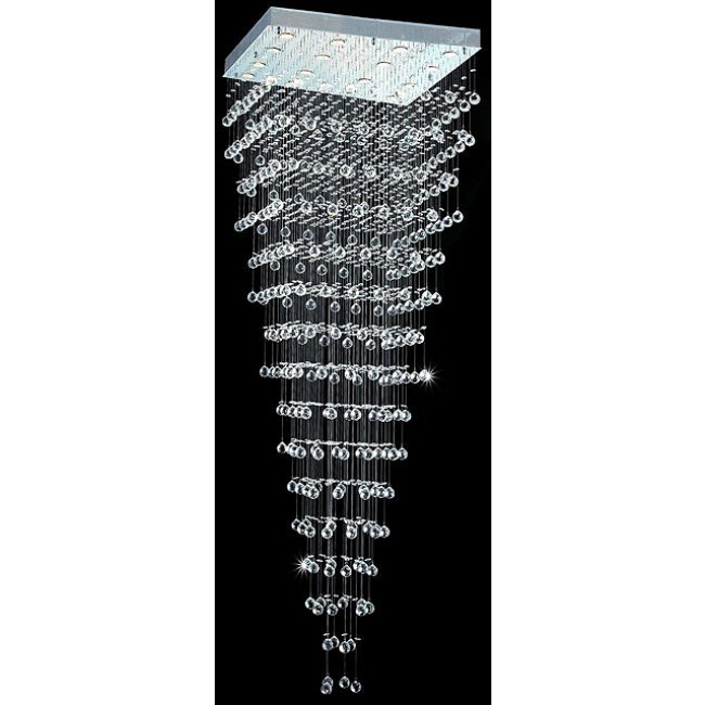 polished chrome Contemporary Crystal Chandelier droped with crystal balls