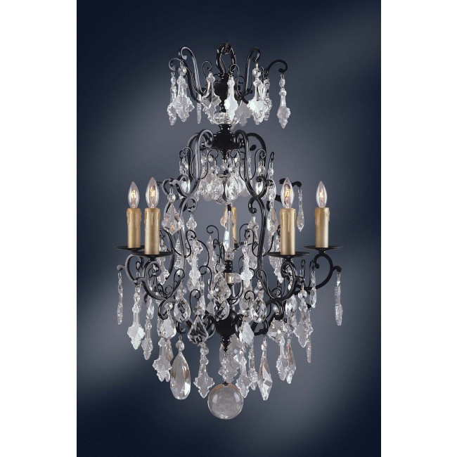 5 Light Versailles crystal Chandeliers dressed with crystal pendants