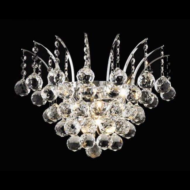 3 Light Victoria Crystal Wall Sconce in plished chrome