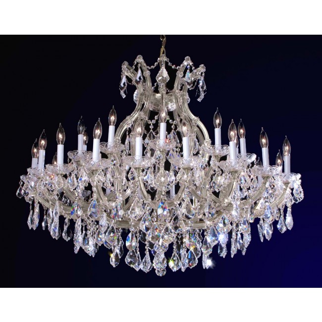 31 Lights Maria Theresa crystal chandelier dressed with clear crystals