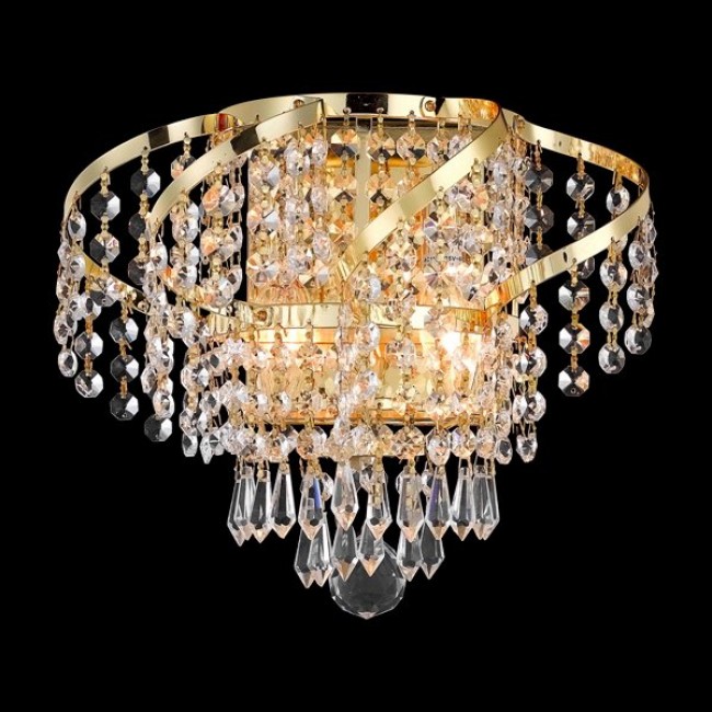 2 Light Belenus Crystal Wall Sconce in gold plated finish