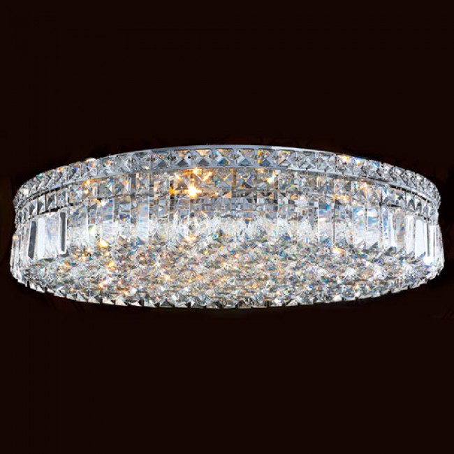  Corp Cascade Nine-Light Chrome Finish with Clear-Crystals Ceiling-Light