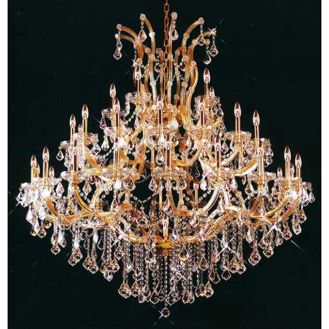 40+1 light gold plated Maria Theresa chandelier dressed with fantastic crystal