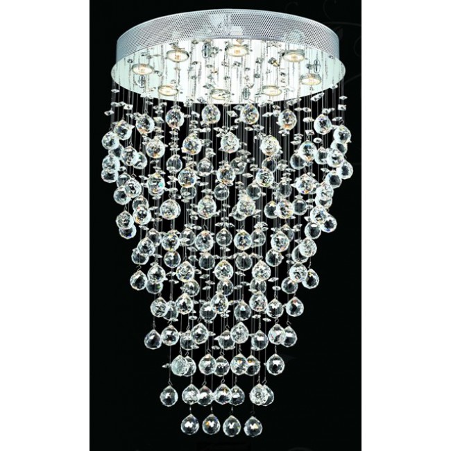 8 light Galactic Crystal Chandelier chrome plated