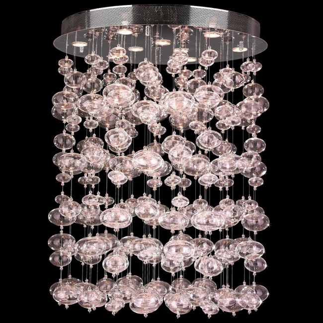  Corp Effervescence Polished Chrome Nine-Light Flush Mount