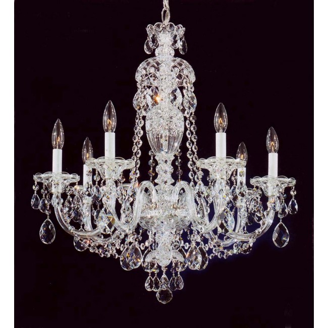 7 Lights Bohemian Crystal chandelier in polished chrome finish