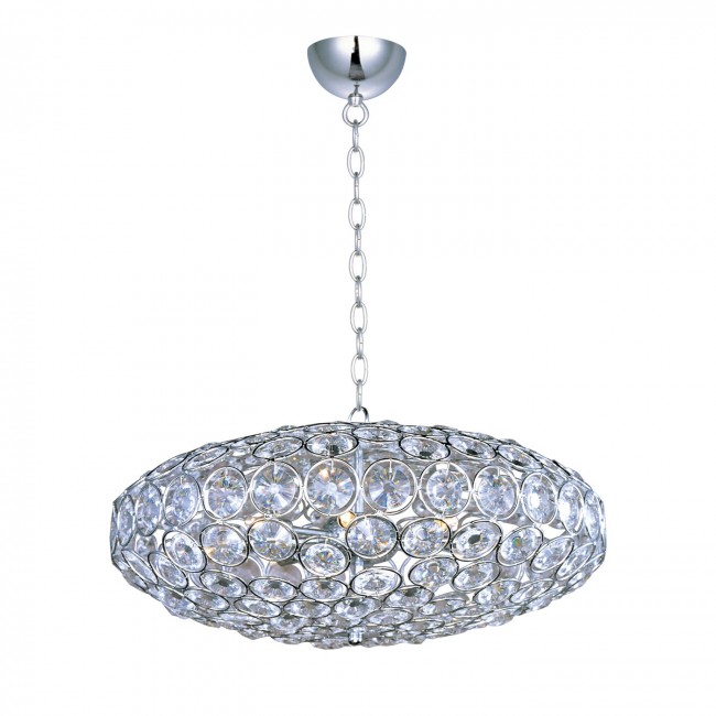 Contemporary Crystal Chandelier in polished chrome finish