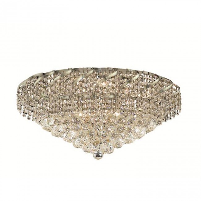  Belenus Chrome Eighteen-Light 26-Inch Flush Mount with Royal Cut Clear Crystal