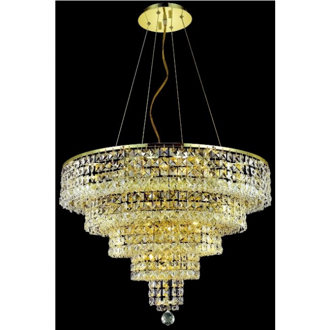 14 light crystal chandelier in gold finish 