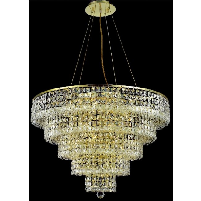 17 light crystal chandelier in gold finish 