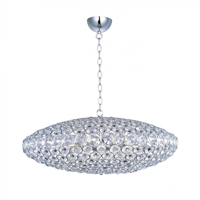 Contemporary Crystal Chandelier in polished chrome finish