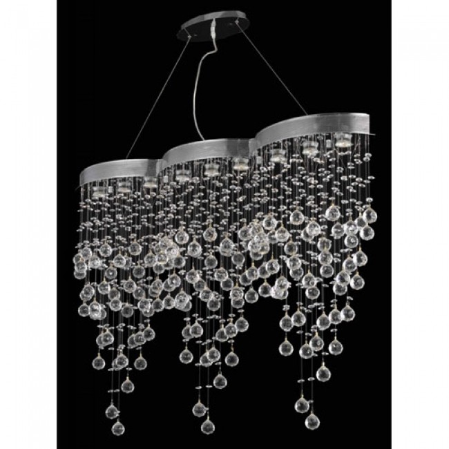 Galaxy Chrome Nine-Light Chandelier with Clear Royal Cut Crystals