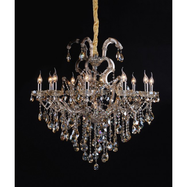 10 light traditional crystal Chandelier in Cognac color