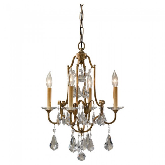 Oxidized Bronze Four-Light Chandelier