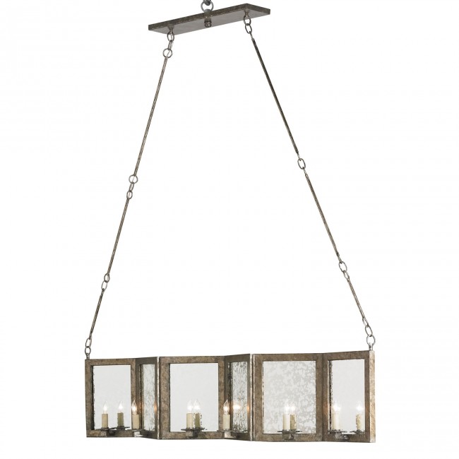 Bronze Twelve-Light Linear Pendant