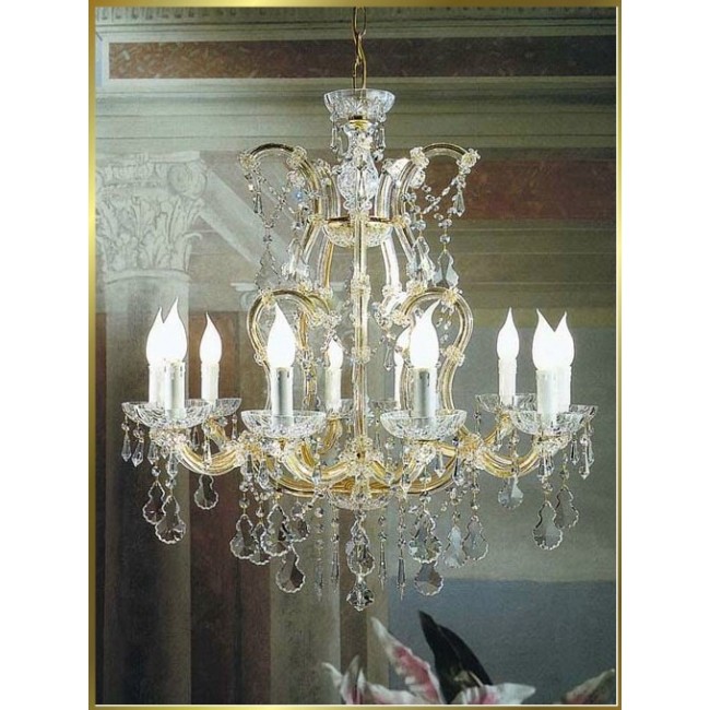 10 Lights Maria Theresa crystal chandelier dressed with clear crystals