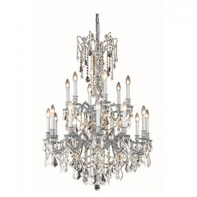 Pewter Chandelier with Royal Cut Crystal