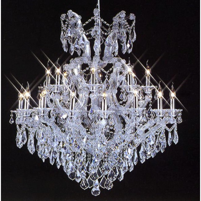 Polished chrome Maria Theresa chandelier dressed with chinese number one crystal