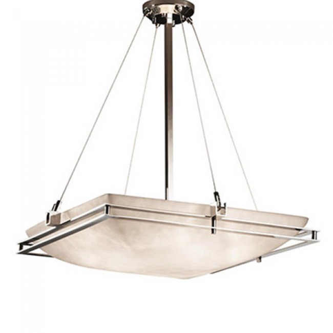 Group Clouds Polished Chrome LED 24-Inch Square Bowl Pendant