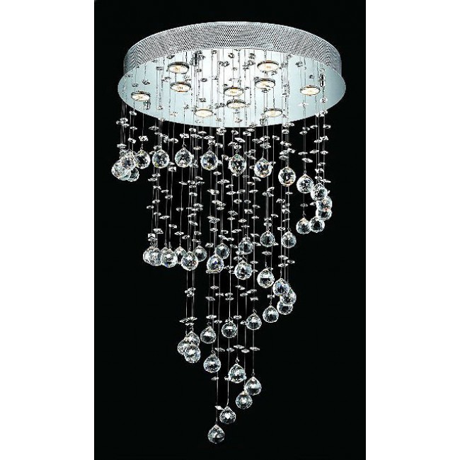 10 light polished chrome Contemporary spiral Crystal Chandelier 
