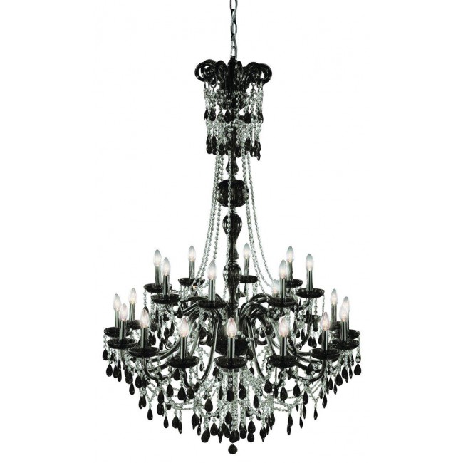 24 Lights Versailles Crystal chandelier in balck finish