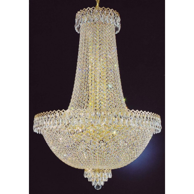 21 lights crystal chandelier in gold plated finish