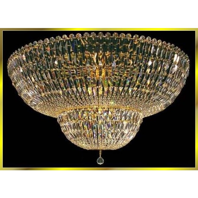 8 light crystal flush mount in gold plated finish