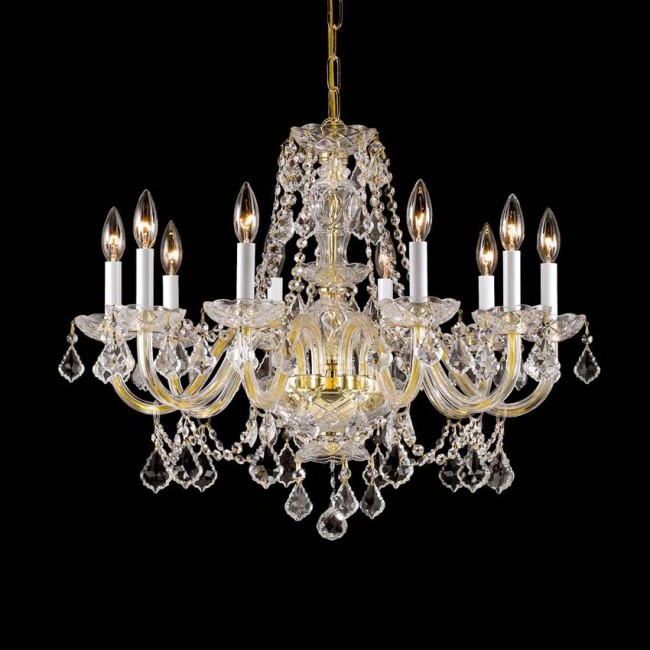 Gold plated 8 Lights Bohemian Crystal chandelier