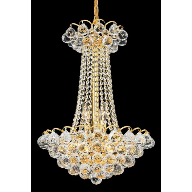 6 Lights crystal chandelier gold plated