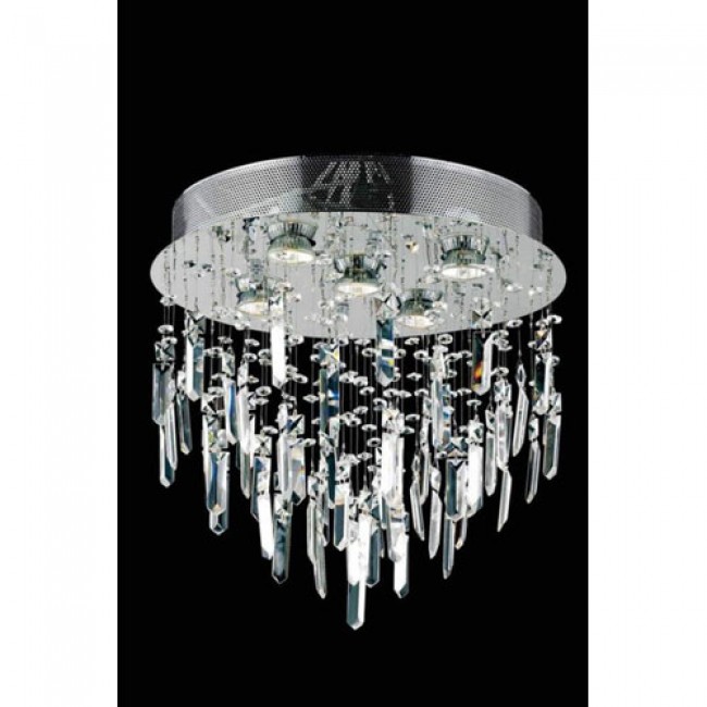  Galaxy Spectra Swarovski Crystal Chrome Five Light 16-in Flush Mount Fixture