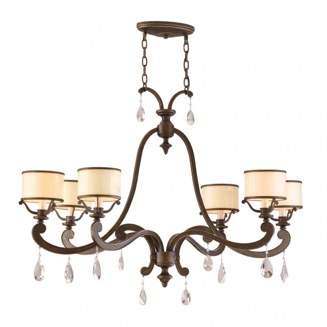 Roma Classic Bronze Six-Light Island Pendant