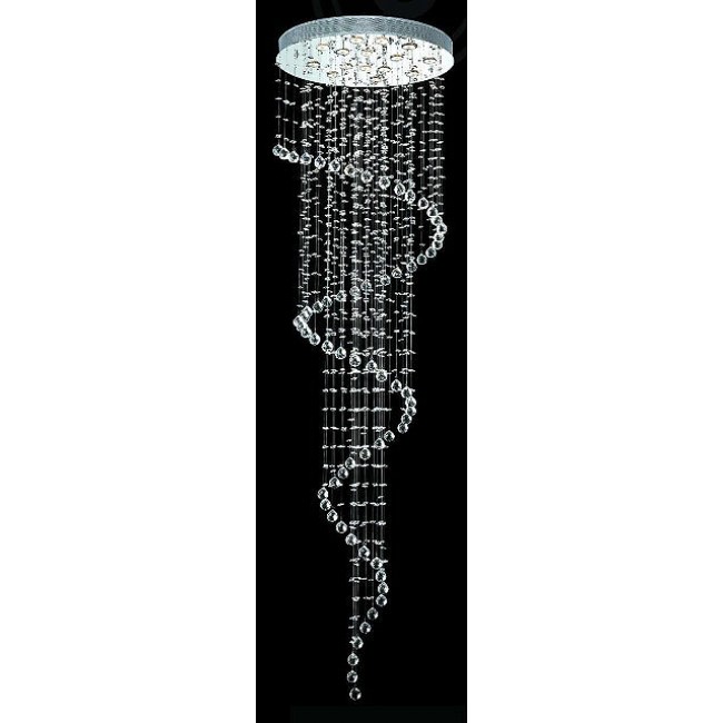 5 light polished chrome Contemporary spiral Crystal Chandelier 