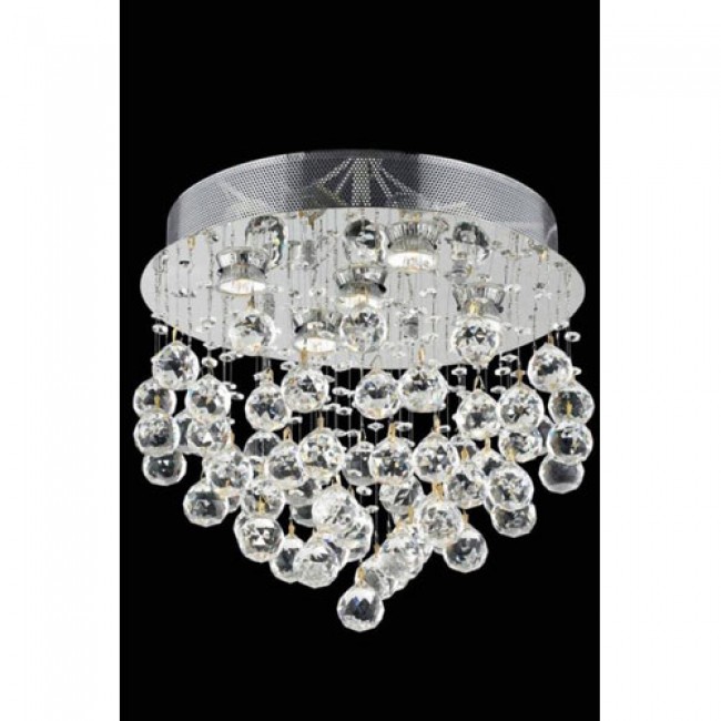  Galaxy Spectra Swarovski Crystal Chrome Five Light 16-in Flush Mount Fixture