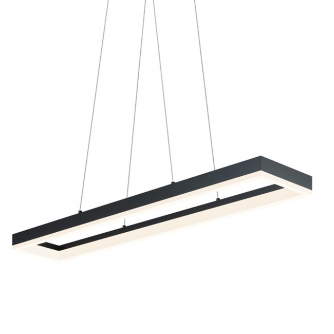 Satin Black LED 43-Inch Rectangular Pendant